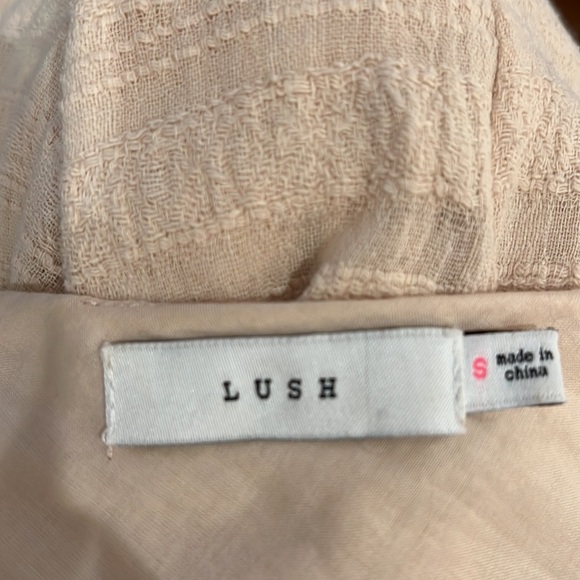 NWOT LUSH Tan Adjustable Spaghetti Strap Dress 100% Cotton SMALL - Picture 4 of 8